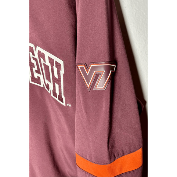 Virginia Tech Hokies Majestic NCAA Full Zip Maroon Sewn On Jacket Sz 2XL - Picture 4 of 11